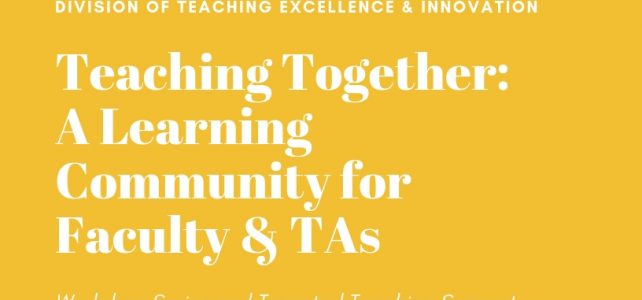 New Learning Community for Faculty & TAs