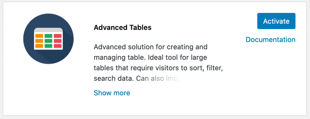 Advanced Tables