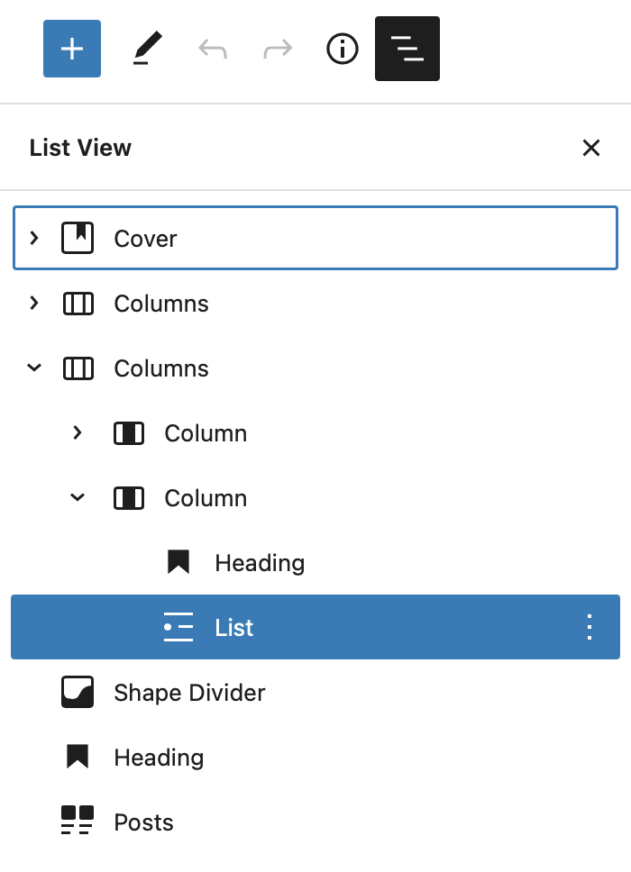 List view example